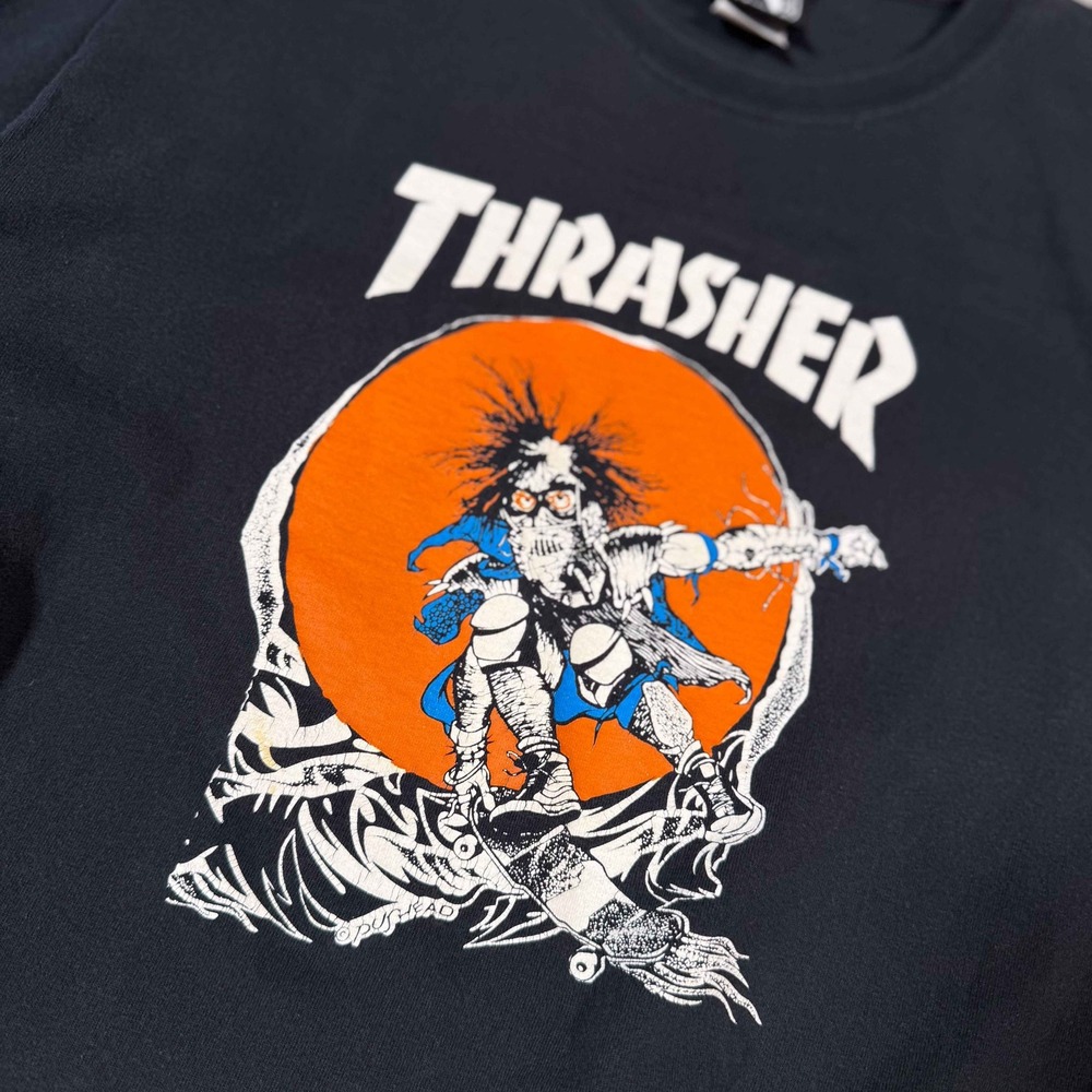 Thrasher Magazine Pushead Skate Zombie Graphic Tee Black Mens Size Large